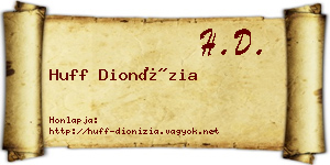 Huff Dionízia névjegykártya
